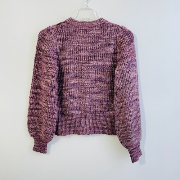 Who What Wear XS Front Gem Button Purple Women's Cardigan Crew Neck Long Sleeve - Picture 11 of 14